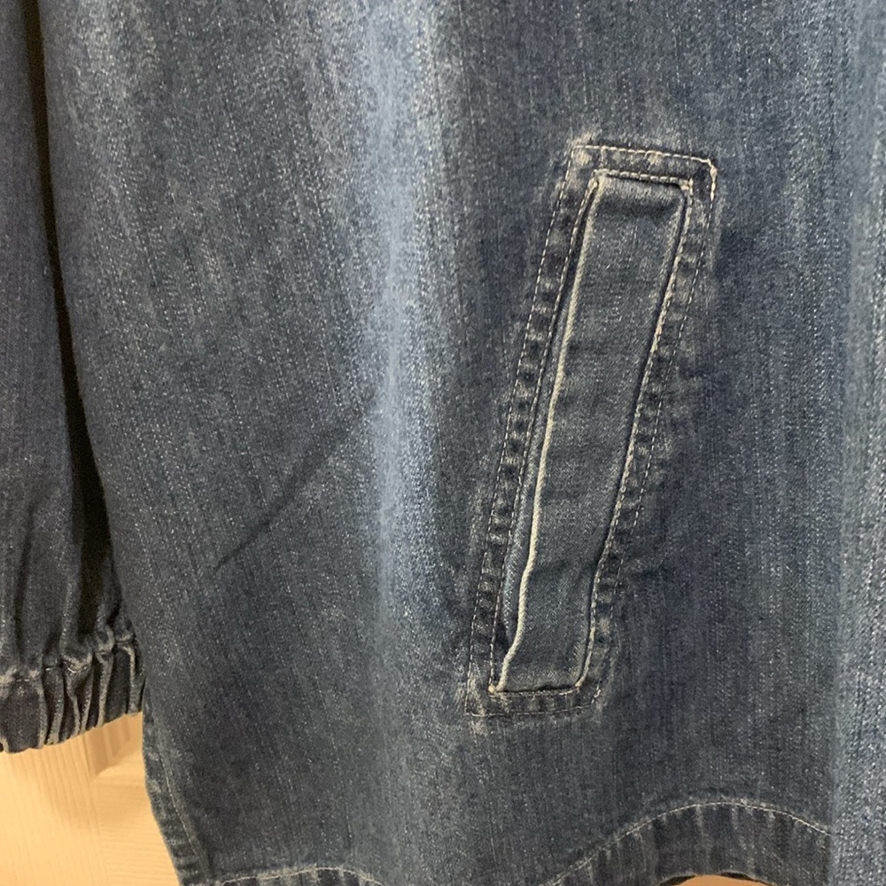 VINTAGE CAROLINA BLUES PLUS DENIM POPOVER JACKET-HOODIE SZ18 -POCKETS/ZIP FRONT - Picture 3 of 7